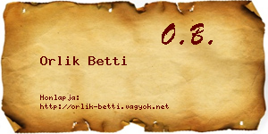 Orlik Betti névjegykártya